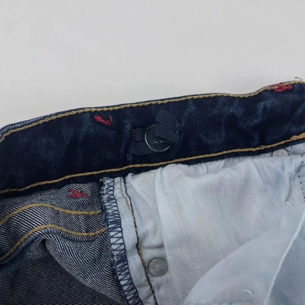 True Religion Boys L 12 Straight Leg Dark Wash Denim Jeans Horseshoe 26x24.5